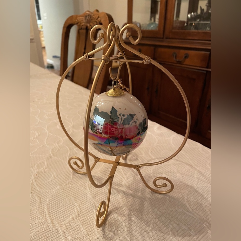 Pier 1 Imports - Christmas Ornament Display Holder (ONLY) - Foldable Gold Tone